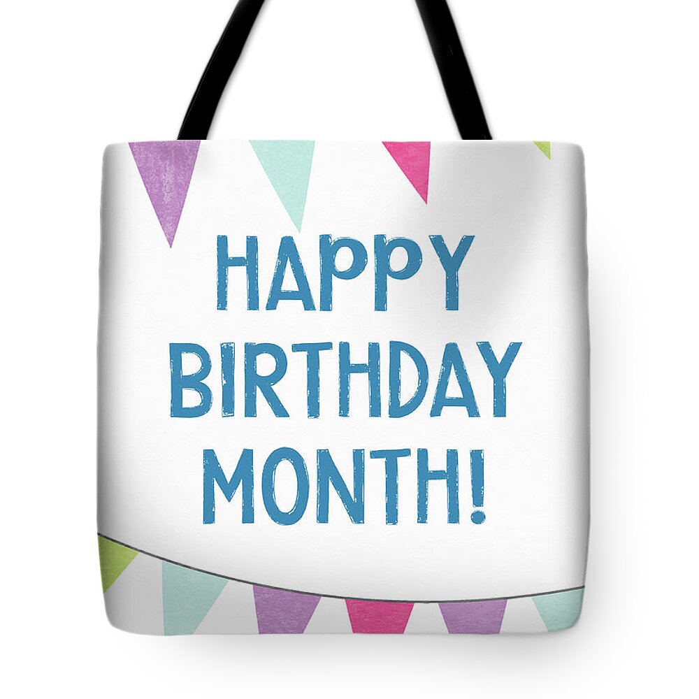Birthday Tote Bag featuring the digital art Birthday Month Flags- Art by Linda Woods by Linda Woods