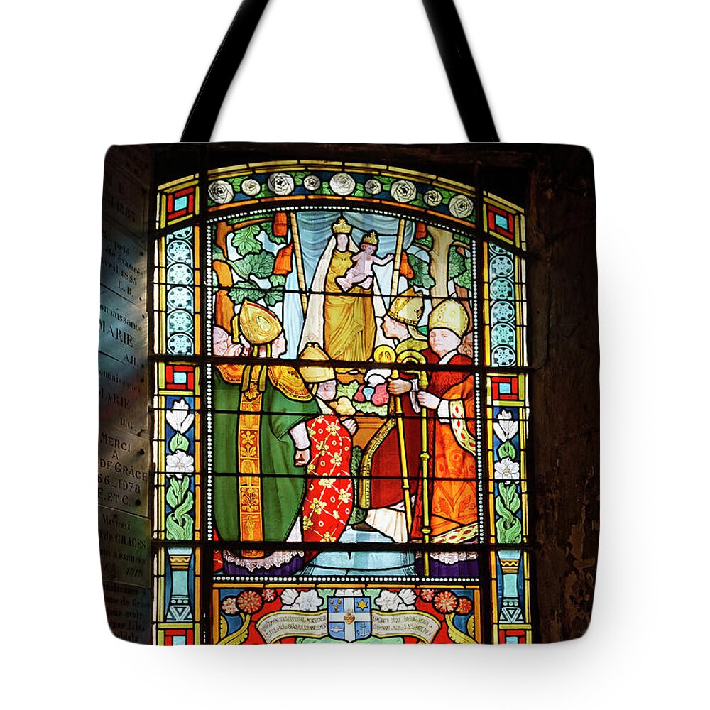 Bishops Stained Glass Window Tote Bag by Sally Weigand - Pixels