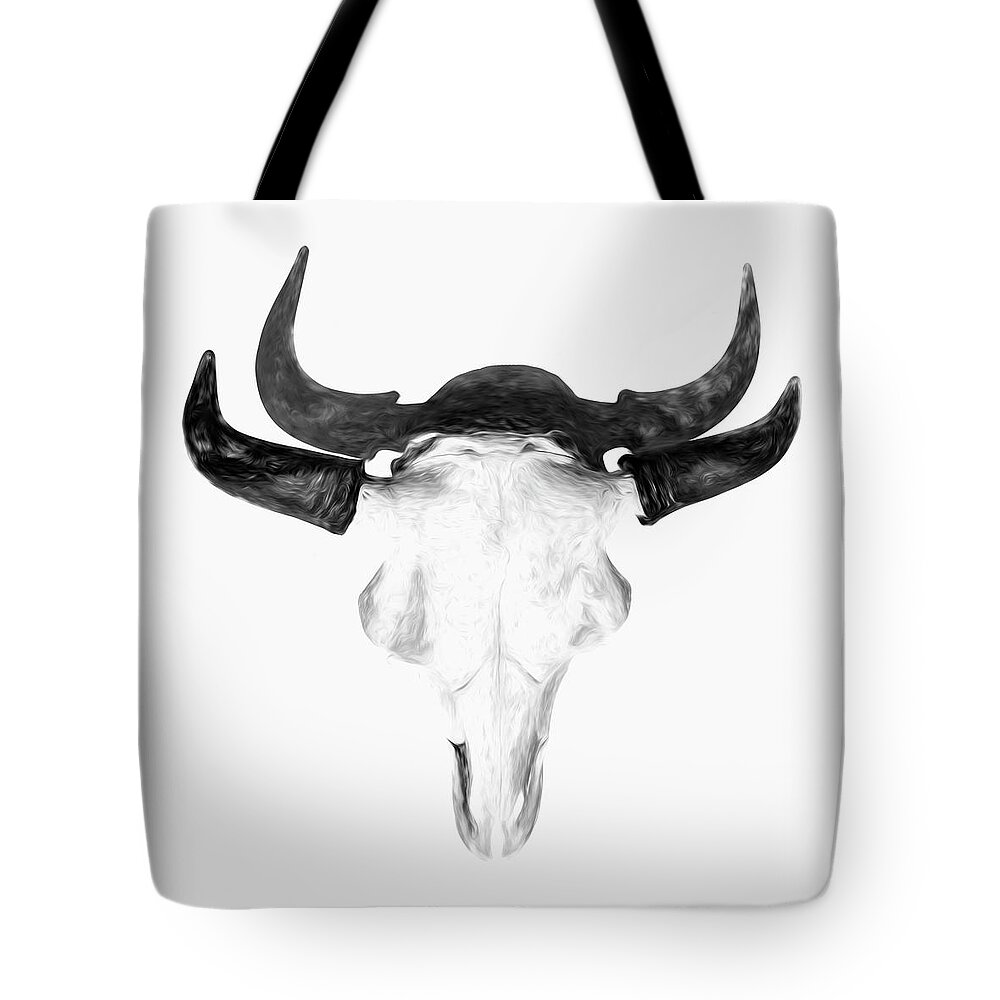 Kansas Tote Bag featuring the photograph Bison Skull 005 by Rob Graham