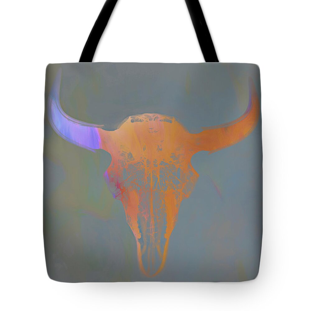 Kansas Tote Bag featuring the photograph Bison skull x-ray art 01 by Rob Graham