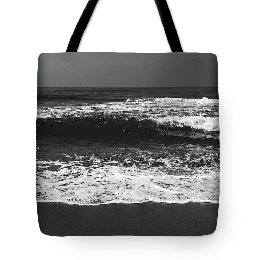 Beach Tote Bag featuring the photograph Black and White Beach 1- Art by Linda Woods by Linda Woods