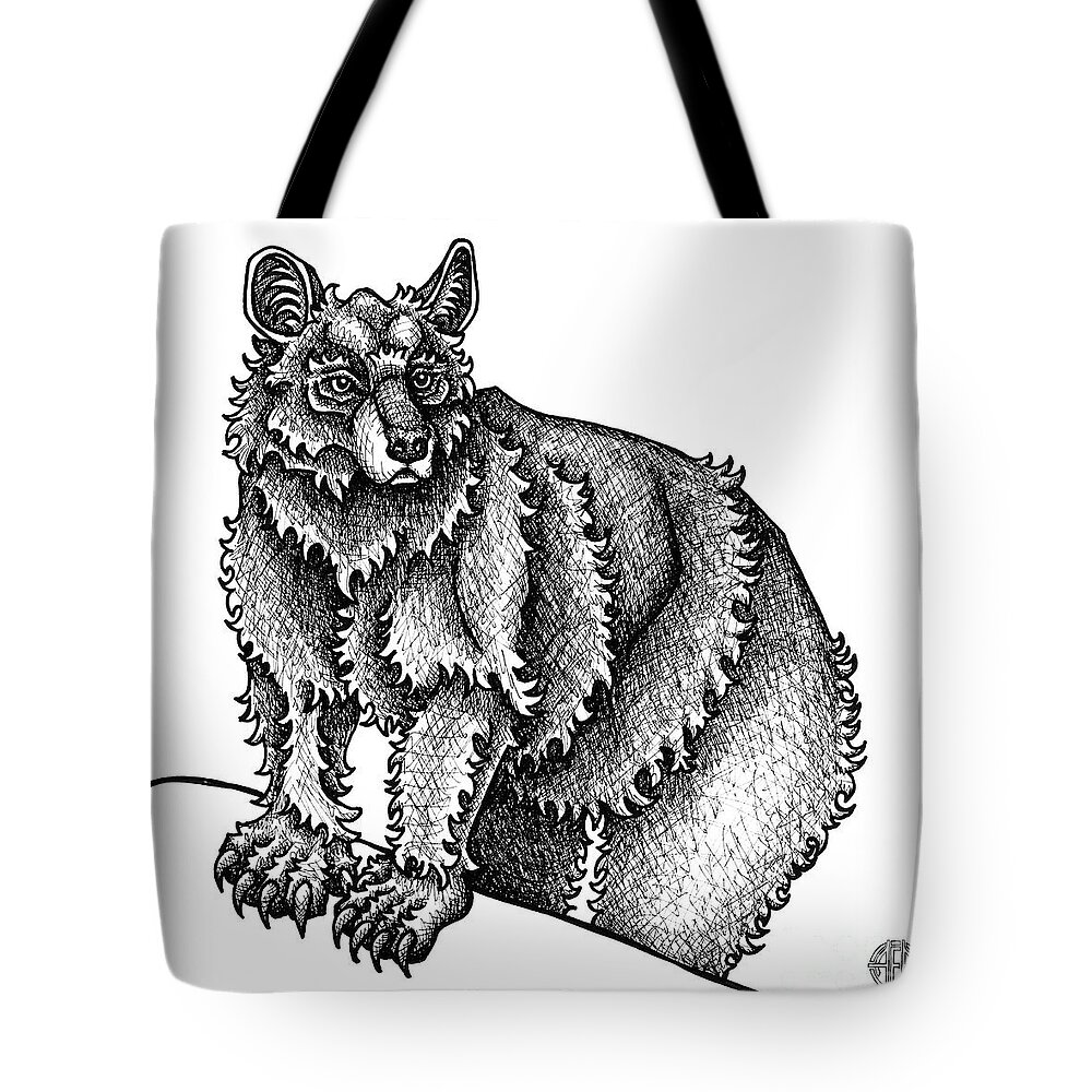 Animal Portrait Tote Bag featuring the drawing Black Bear by Amy E Fraser