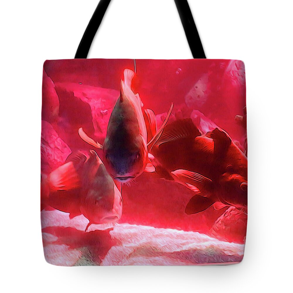  Tote Bag featuring the digital art Black drum 14 by Chris Taggart