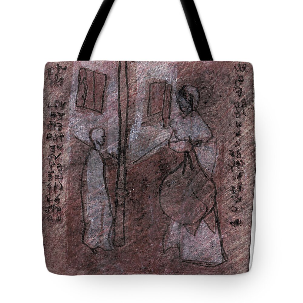 Black Ivory Tote Bag featuring the drawing Black Ivory Issue 1b48 by Edgeworth Johnstone
