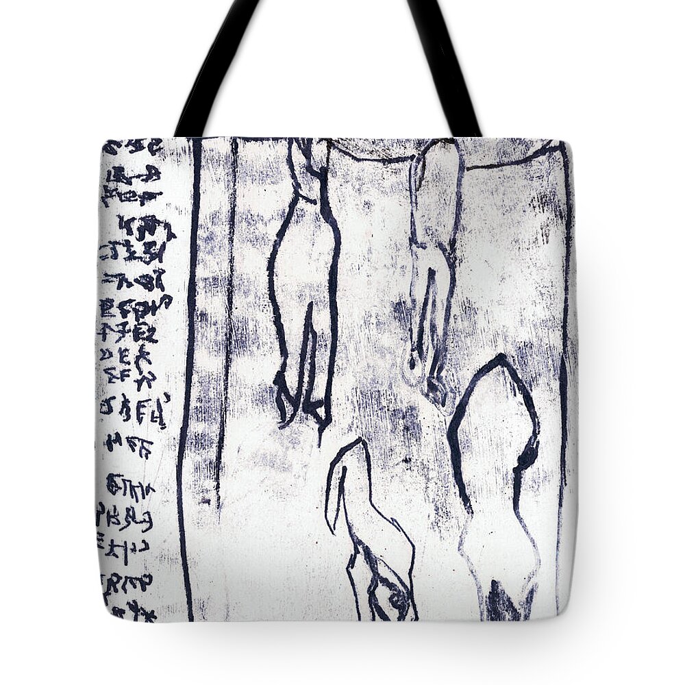 Black Ivory Tote Bag featuring the drawing Black Ivory Issue 1b78 by Edgeworth Johnstone