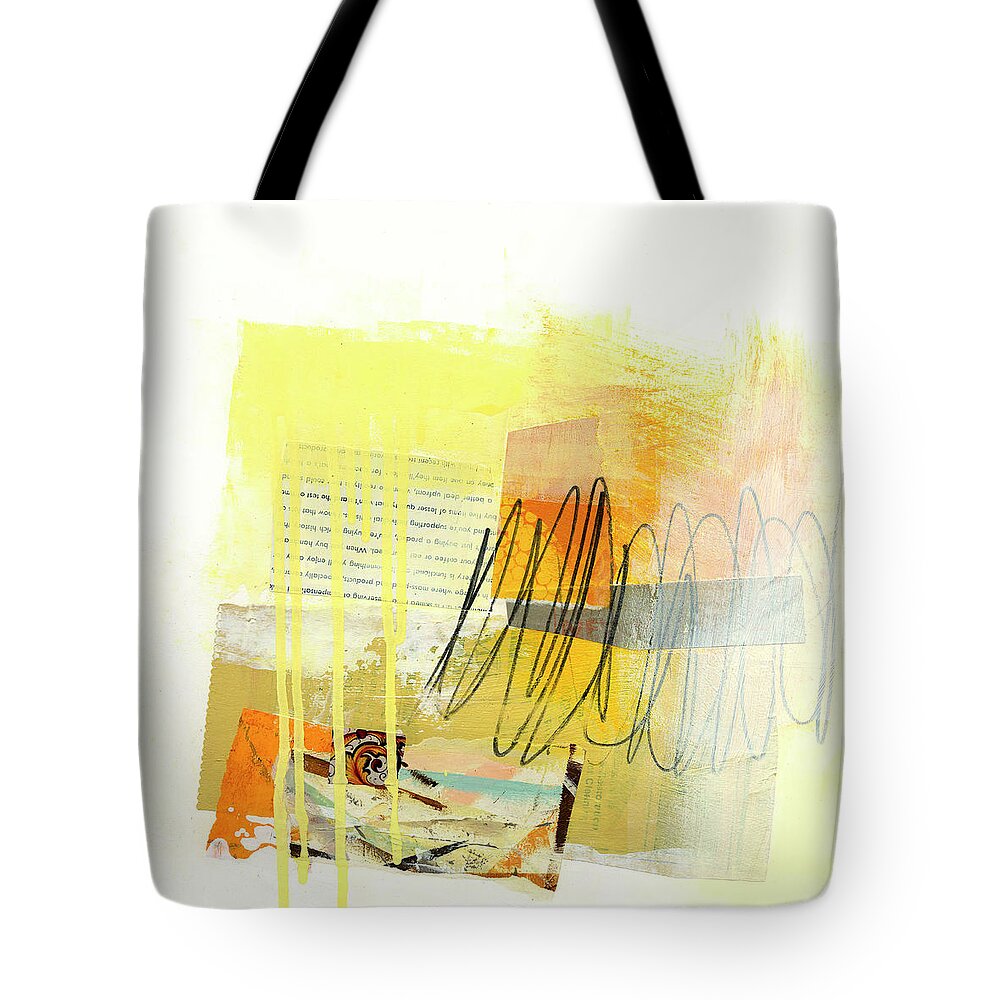 Abstract Art Tote Bag featuring the painting Black Scribble #3 by Jane Davies