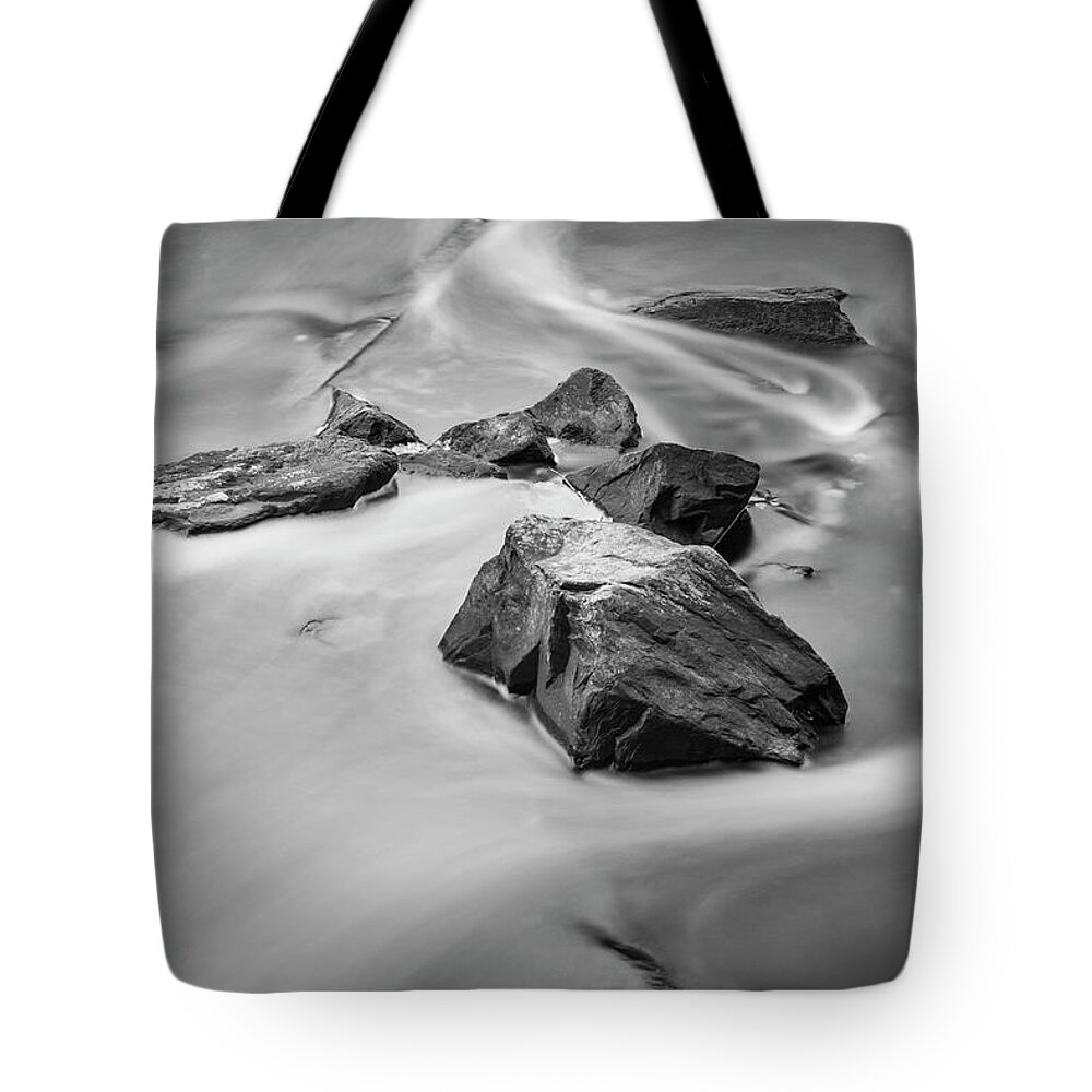 Black And White Tote Bag featuring the photograph Blackstone River XLI BW by David Gordon