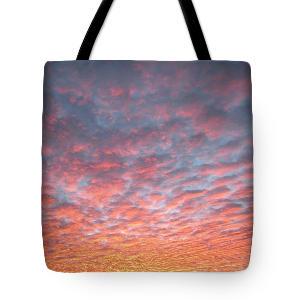 Purple Tote Bag featuring the photograph Blazing Sunset by Theanthrope