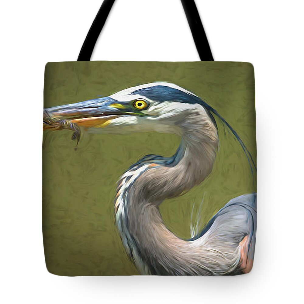 Great Blue Tote Bag featuring the photograph Blue and Cray by Art Cole