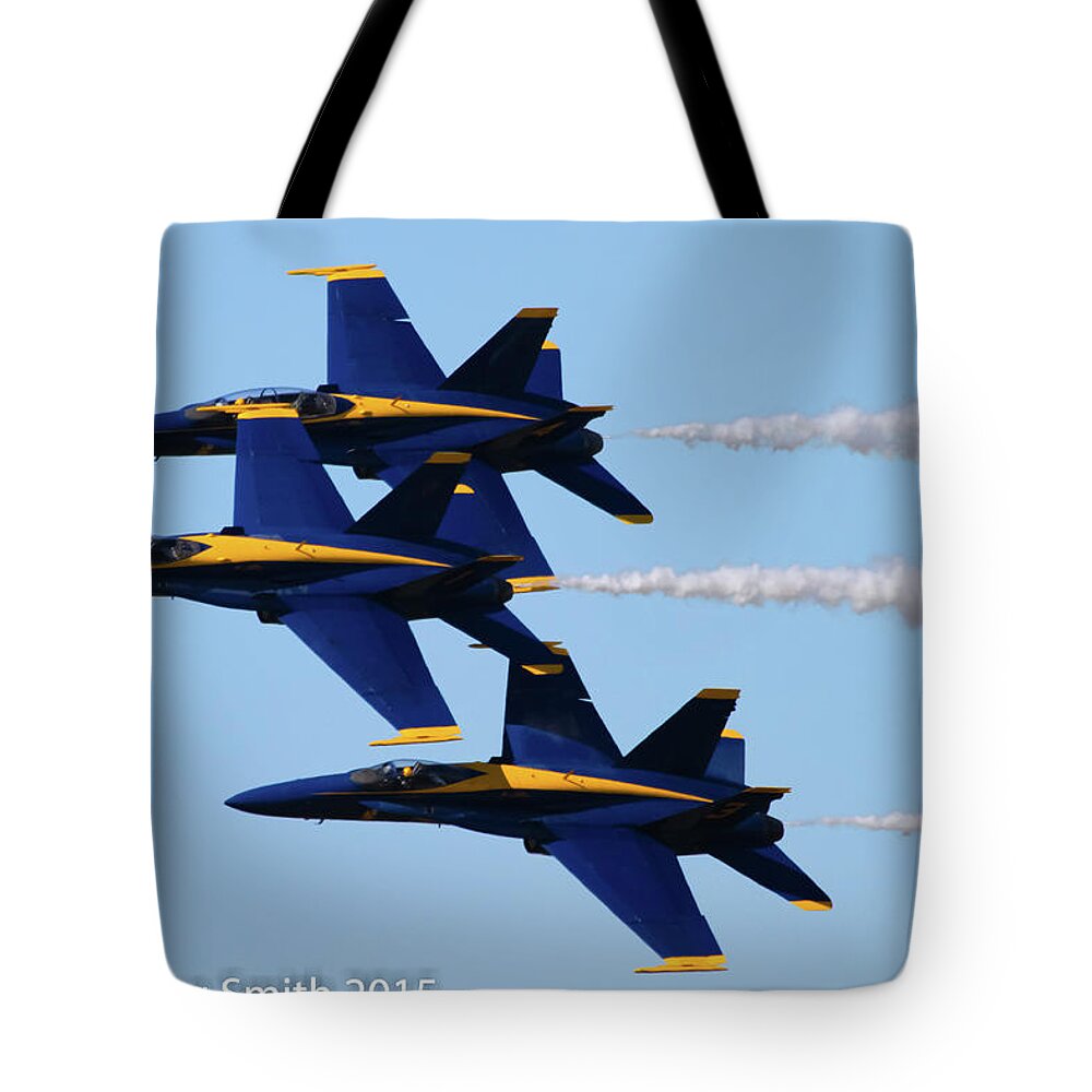 Blue Angels Nas Oceana Tote Bag featuring the photograph Blue Angels NAS Oceana by Greg Smith