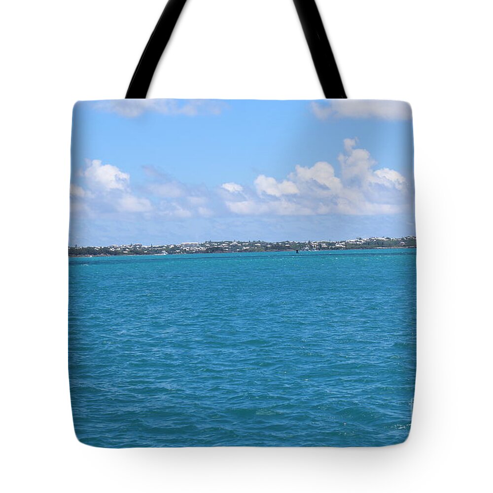 Blue Bermuda Waters Tote Bag featuring the photograph Blue Bermuda Waters by Barbra Telfer