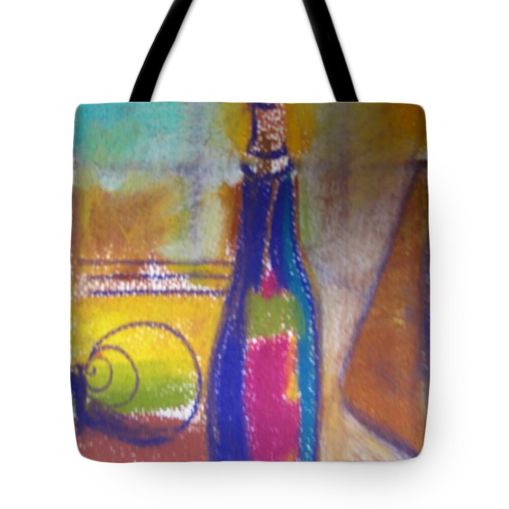Skech Tote Bag featuring the painting Blue Bottle by Suzanne Giuriati Cerny