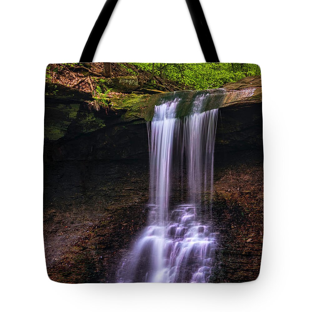 Blue Tote Bag featuring the photograph Blue Hen Falls by Bill Frische