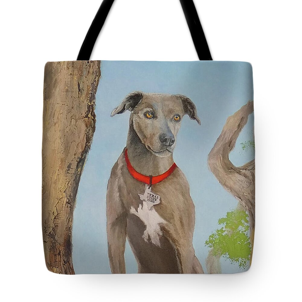 Dog Tote Bag featuring the painting Blue Lacy Official State Dog of Texas by Daniel Adams