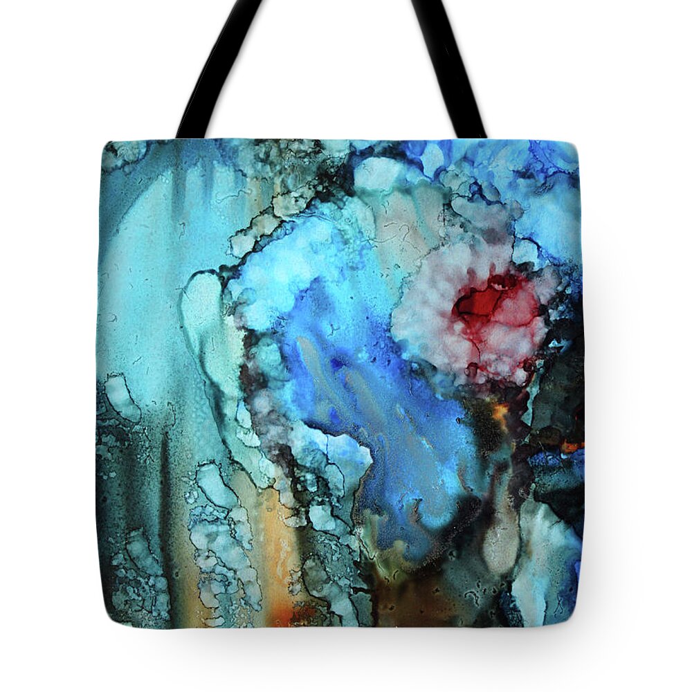 Abstract Tote Bag featuring the painting Blue Place I by Jenny Armitage