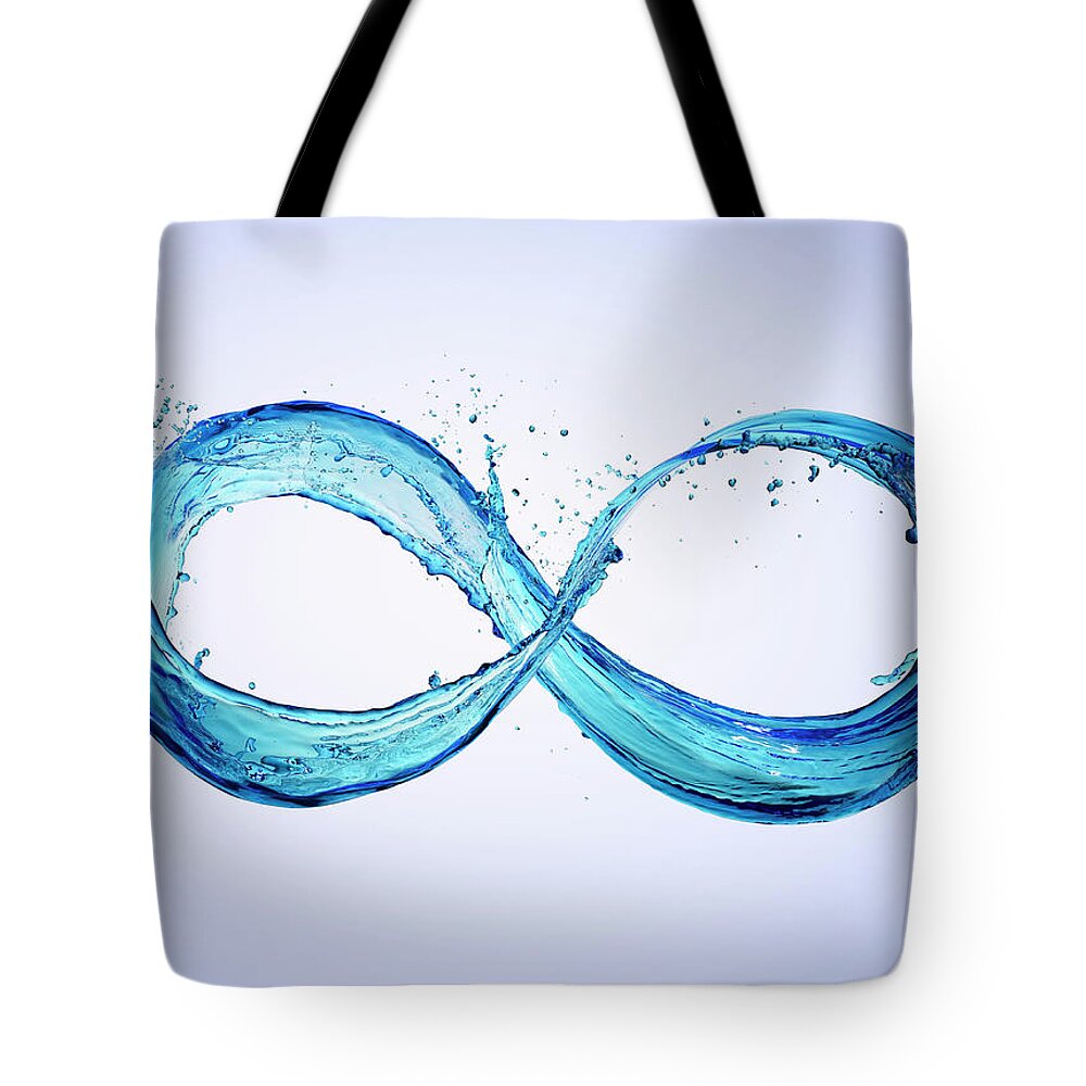 Motion Tote Bag featuring the photograph Blue Water Infinity by Biwa Studio
