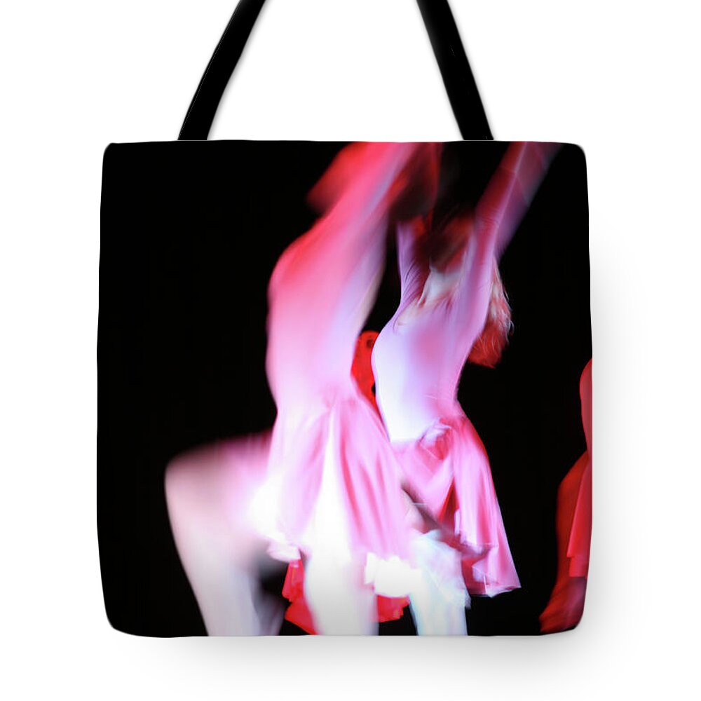 Ballet Dancer Tote Bag featuring the photograph Blurred Ballerinas by Vasiliki