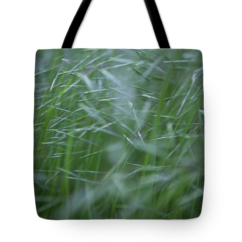 Abstract Tote Bag featuring the photograph Blurry Wheat by Maria Heyens