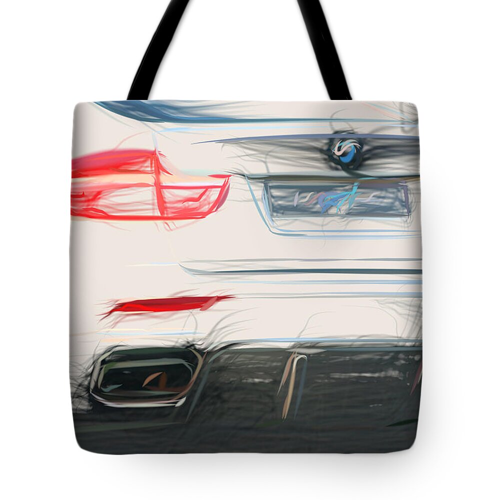 Bmw Tote Bag featuring the digital art Bmw X6 Drawing by CarsToon Concept