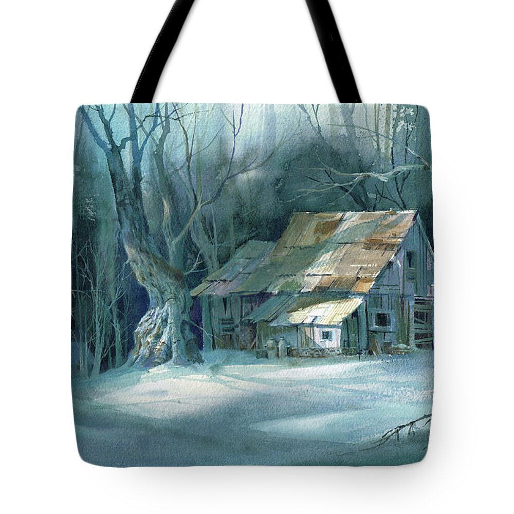 Michael Humphries Tote Bag featuring the painting Boarded Up by Michael Humphries