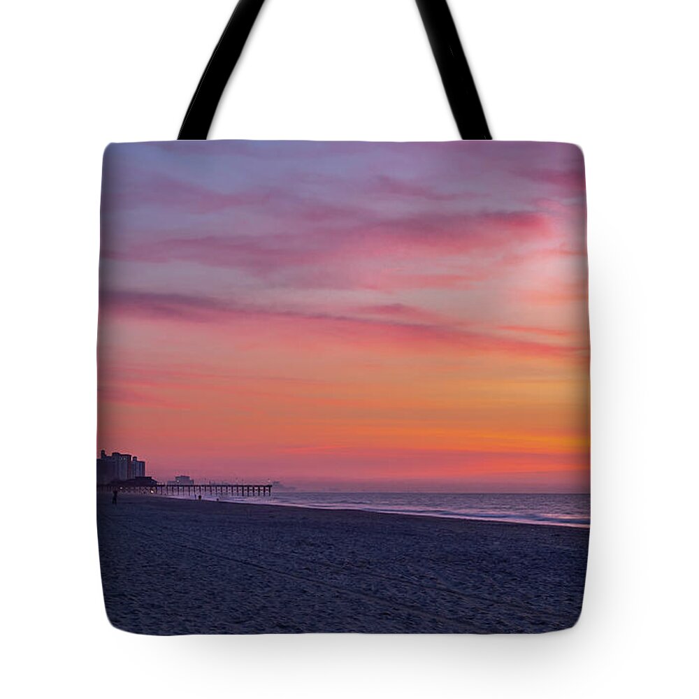 Beach Tote Bag featuring the photograph Boardwalk Sunrise by David Palmer