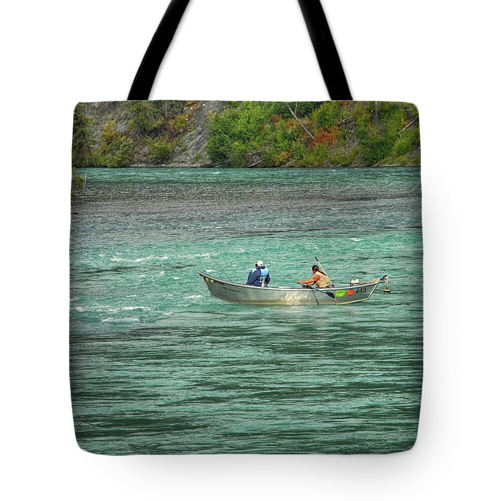 Kenai Tote Bag featuring the photograph Boating Along the Kenai River by Dyle Warren