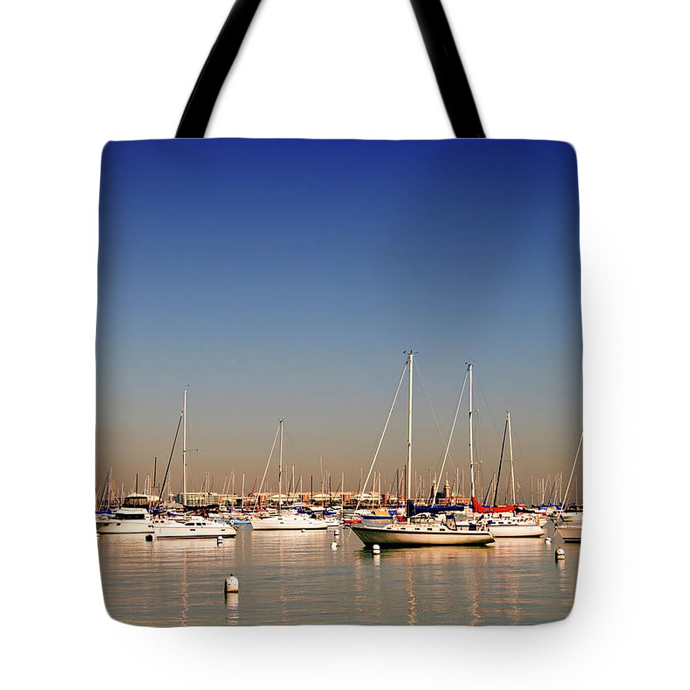 Lake Michigan Tote Bag featuring the photograph Boats On Lake Michigan by Weible1980