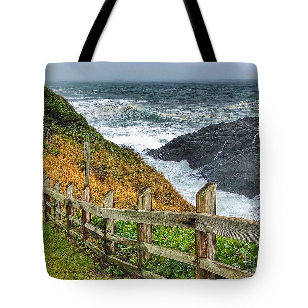 Photography Tote Bag featuring the painting Boiler Bay by Jeanette French