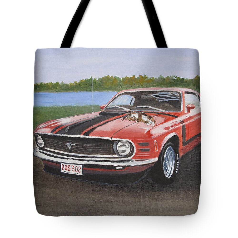 Boss 302 Tote Bag featuring the painting Boss Kitty by Kathie Camara