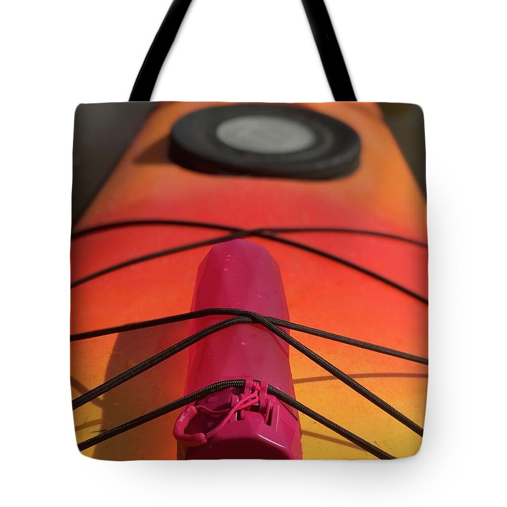 Kayak Tote Bag featuring the photograph Bottle on a Boat by Lora J Wilson