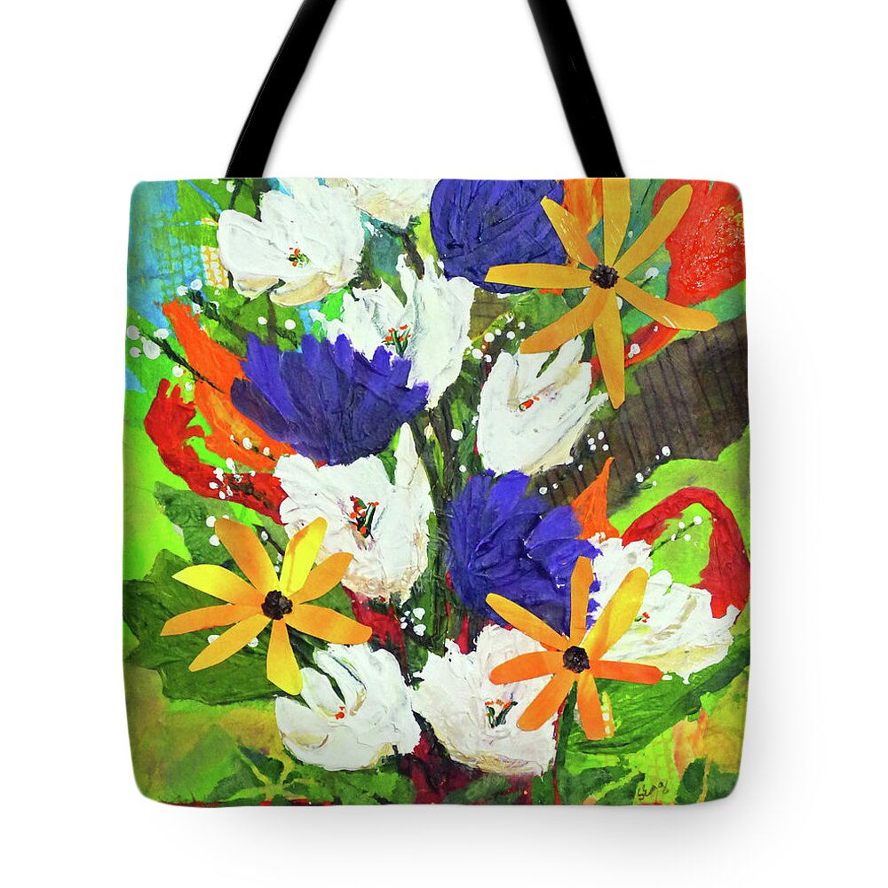 Still Life Tote Bag featuring the painting Bouquet by Sharon Williams Eng