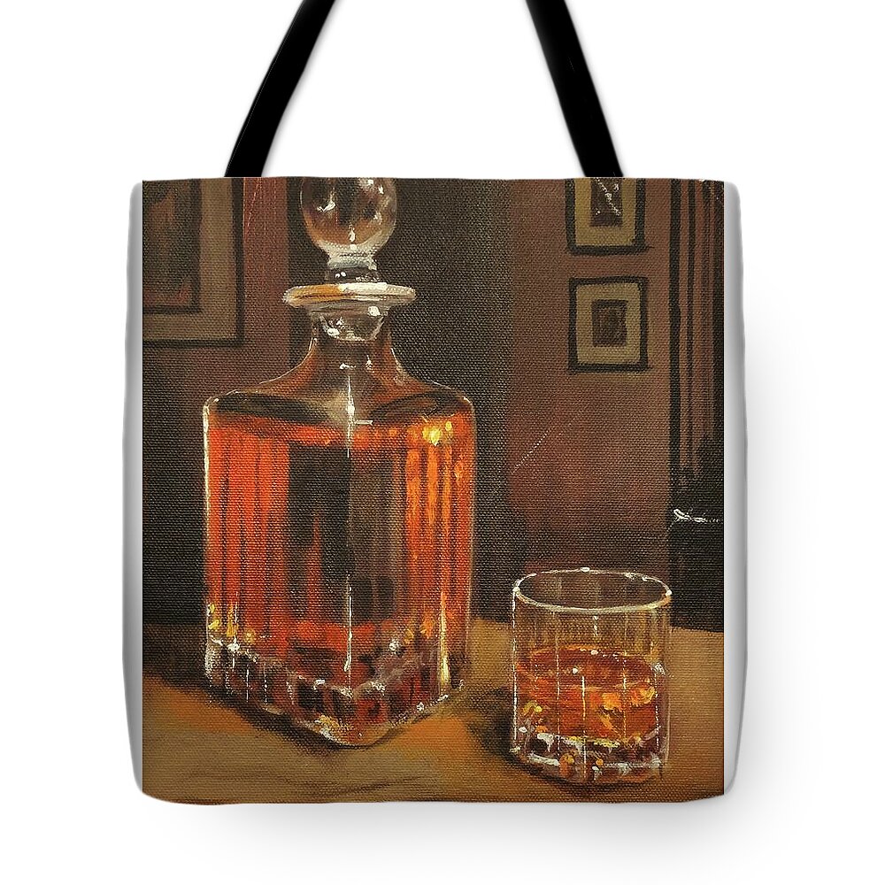 Bourbon Tote Bag featuring the painting Bourbon Break by Tom Shropshire