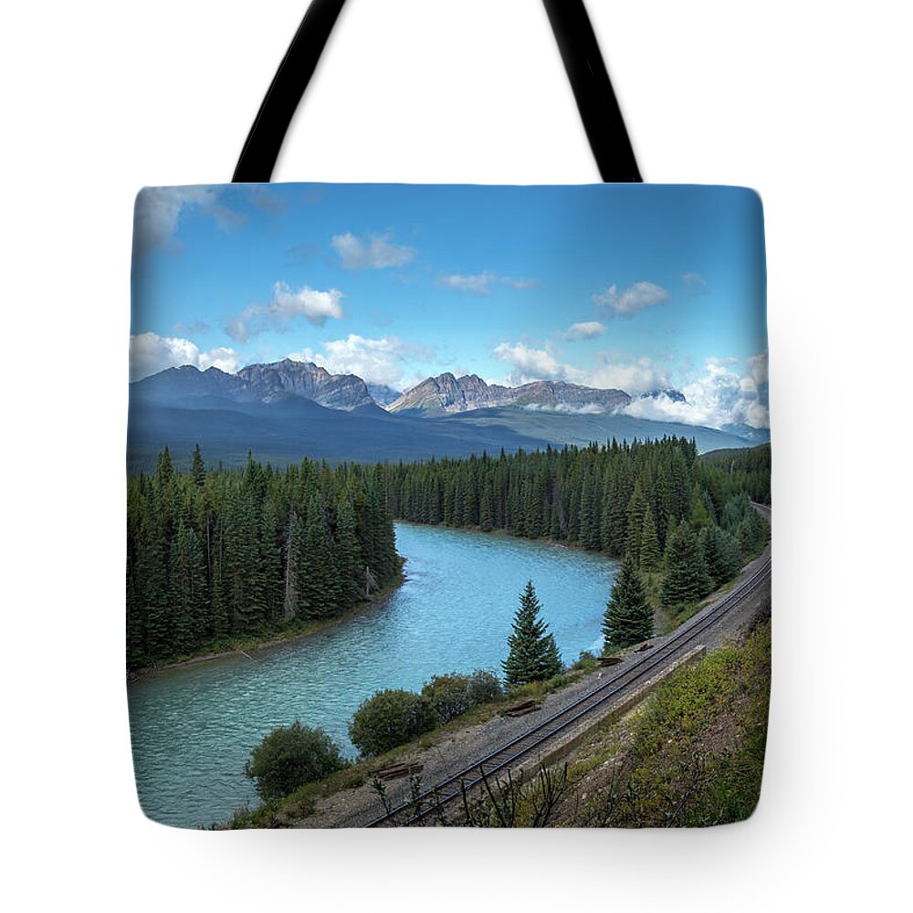 Alberta Tote Bag featuring the photograph Bow Valley Viewpoint by Andy Konieczny