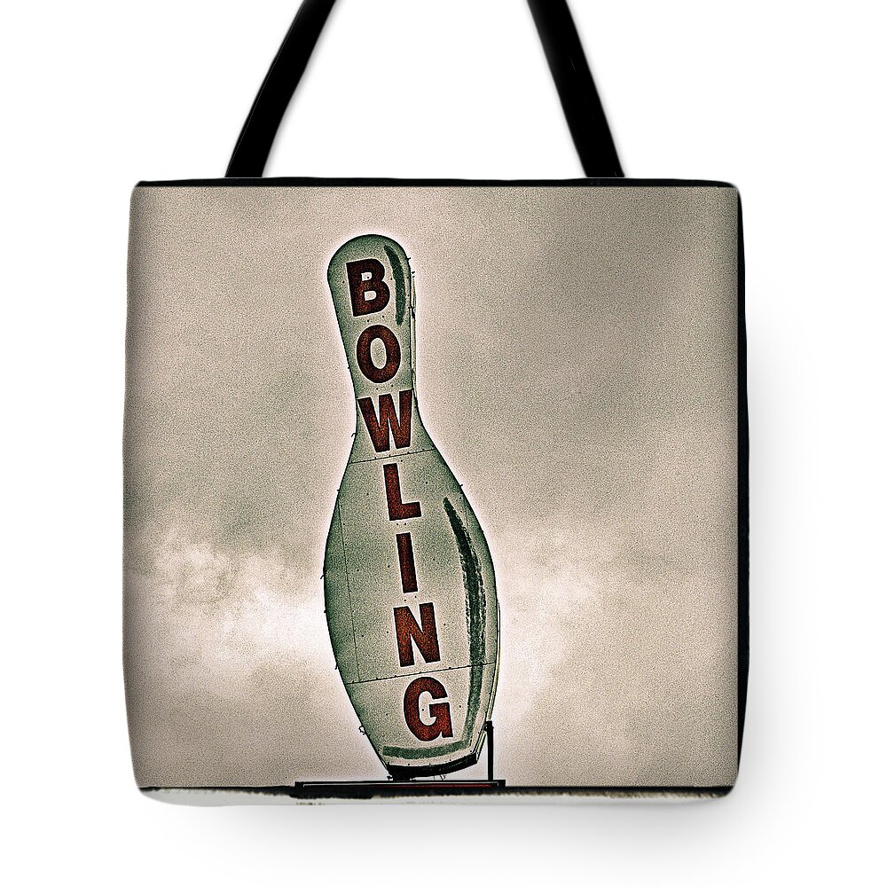 Ten Pin Bowling Tote Bag featuring the photograph Bowling by Photograph By Bob Travaglione Fotoedge