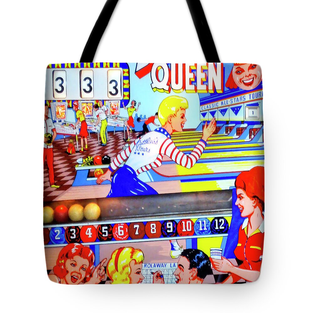 Bowling Tote Bag featuring the photograph Bowling Queen Pinball by Dominic Piperata