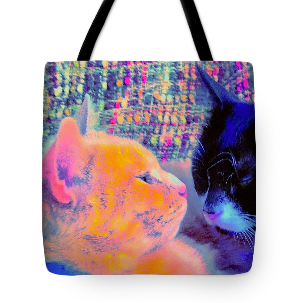 Pets Tote Bag featuring the photograph Boys in Pastels by Debra Grace Addison