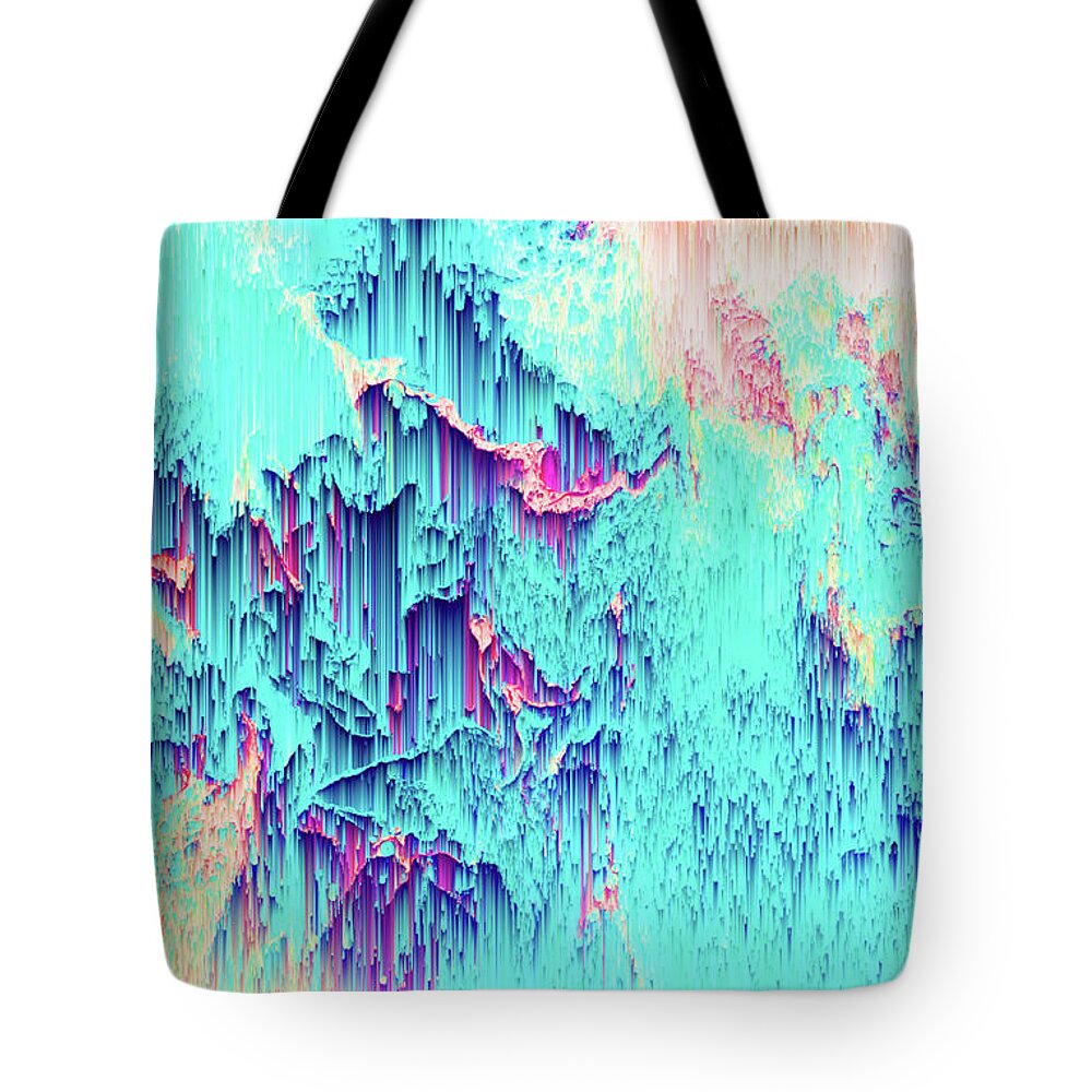 Glitch Tote Bag featuring the digital art Breaking Chemistry by Jennifer Walsh