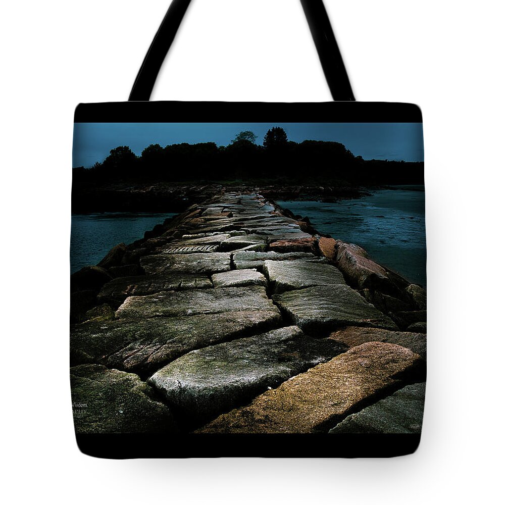 Breakwater Tote Bag featuring the photograph Breakwater by Vicky Edgerly