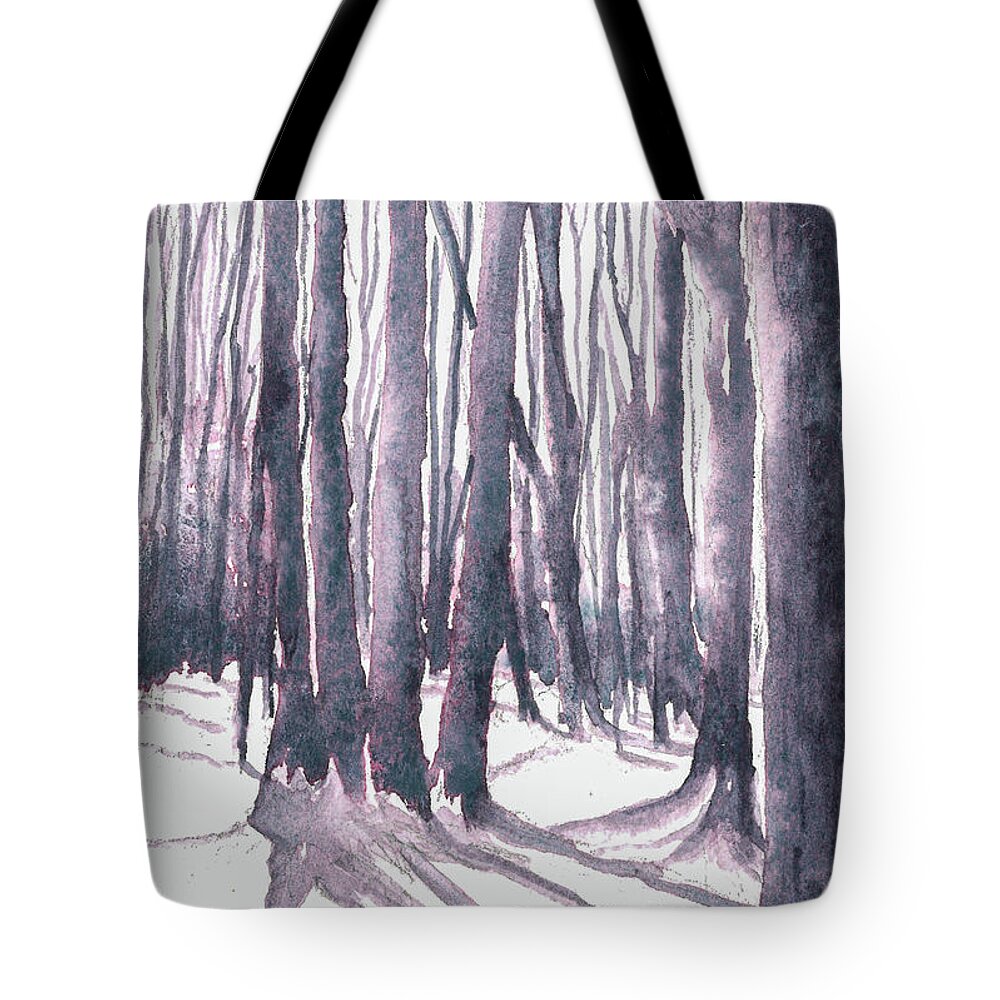 Winter Tote Bag featuring the painting Breath of Winter Series2 by Aparna Pottabathni
