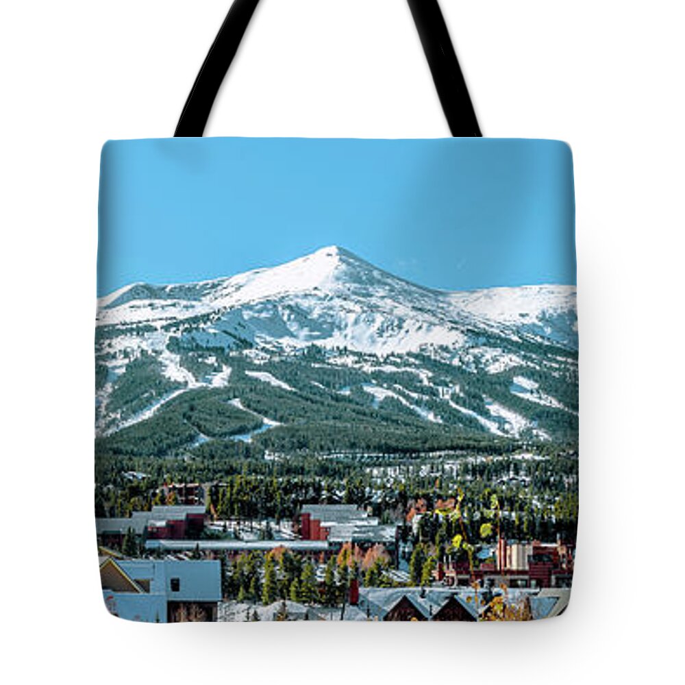 Breckenridge Colorado Tote Bag featuring the photograph Breckenridge Colorado Main Peak Wide 3 to 1 Ratio by Aloha Art
