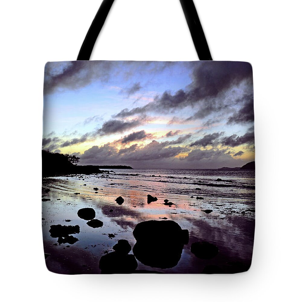 Sunset Tote Bag featuring the photograph Bright Mirror of Sunset Light by Climate Change VI - Sales