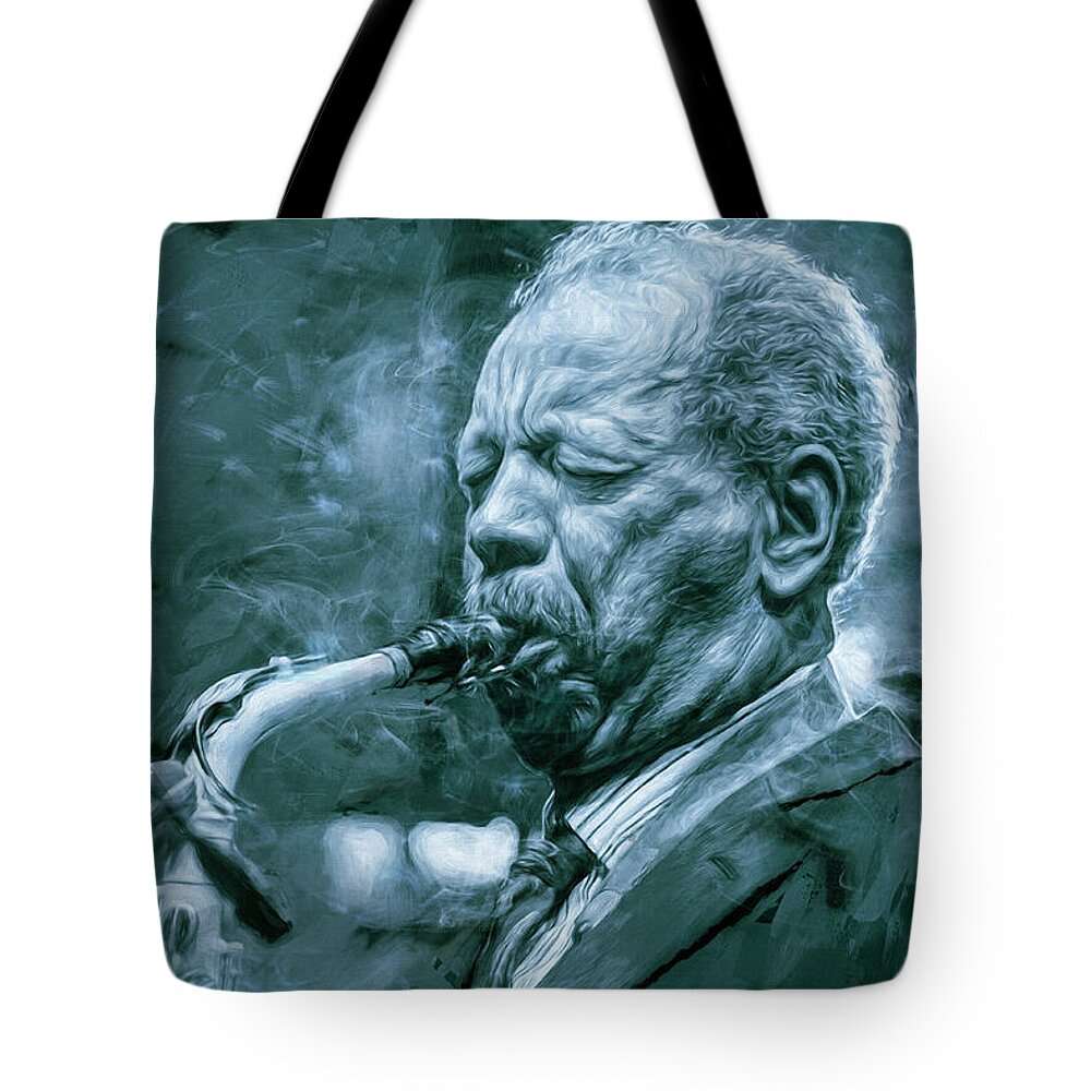 Ornette Coleman Tote Bag featuring the mixed media Broadway Blues, Ornette Coleman by Mal Bray