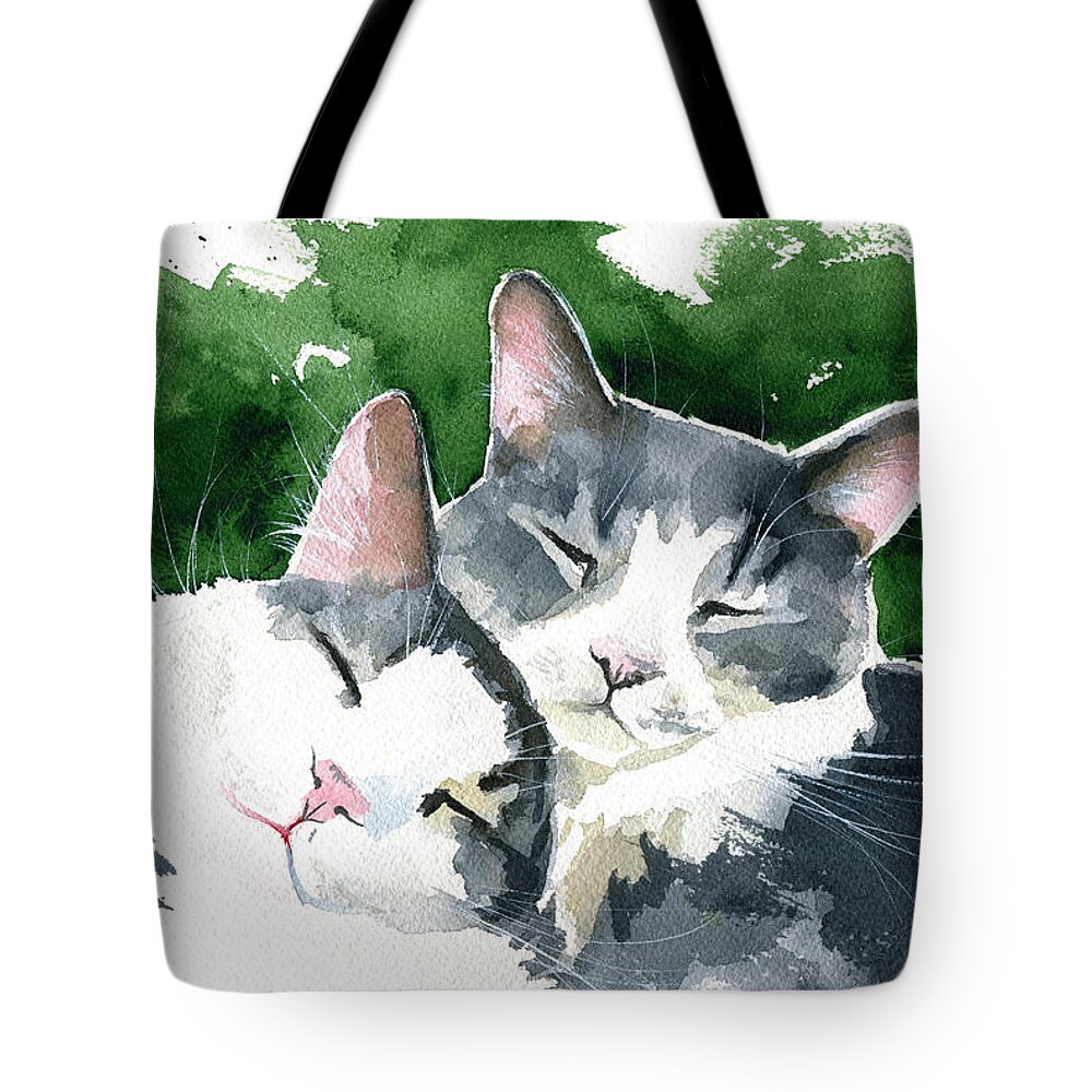 Brothers Tote Bag featuring the painting Brothers by Dora Hathazi Mendes
