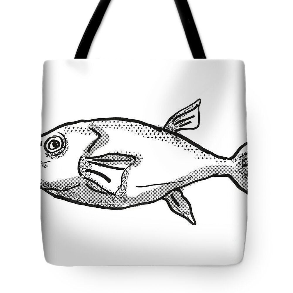 Brownback Toadfish Australian Fish Cartoon Retro Drawing Tote Bag by  Aloysius Patrimonio - Fine Art America