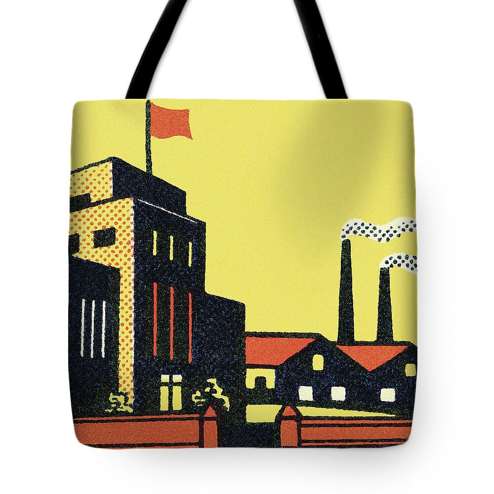 Architecture Tote Bag featuring the drawing Buildings by CSA Images