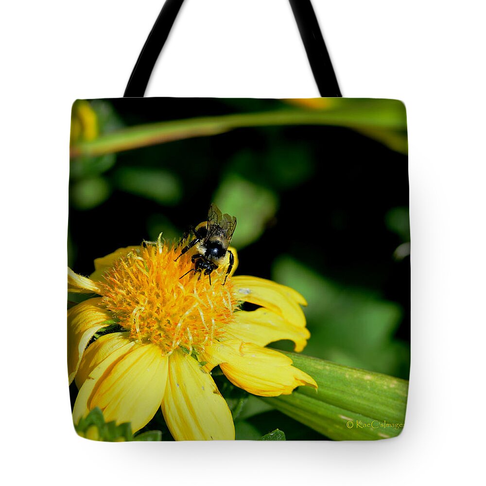 Bee Tote Bag featuring the photograph Bumblebee at Work by Kae Cheatham