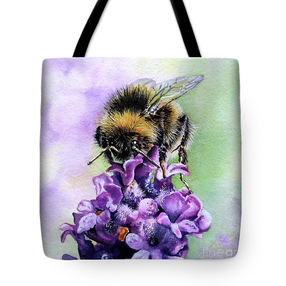 Bee Tote Bag featuring the painting Bumblebee by Jeanette Ferguson