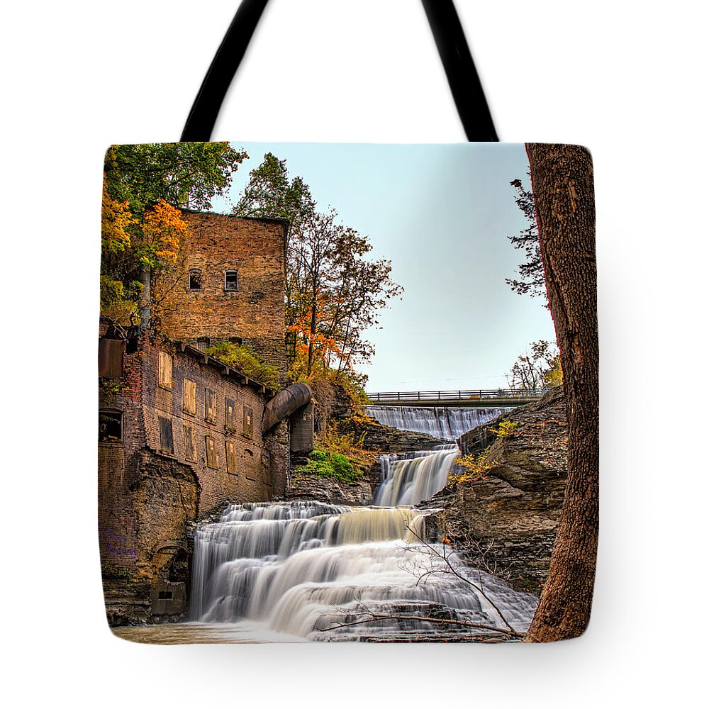 Waterfalls Tote Bag featuring the photograph Business Mans Lunch Falls by Rod Best