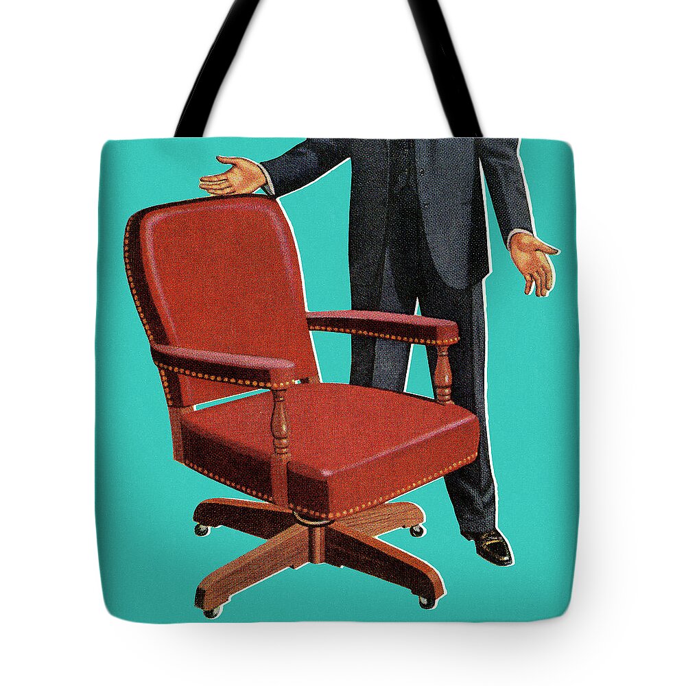 Adult Tote Bag featuring the drawing Businessman and Office Chair by CSA Images