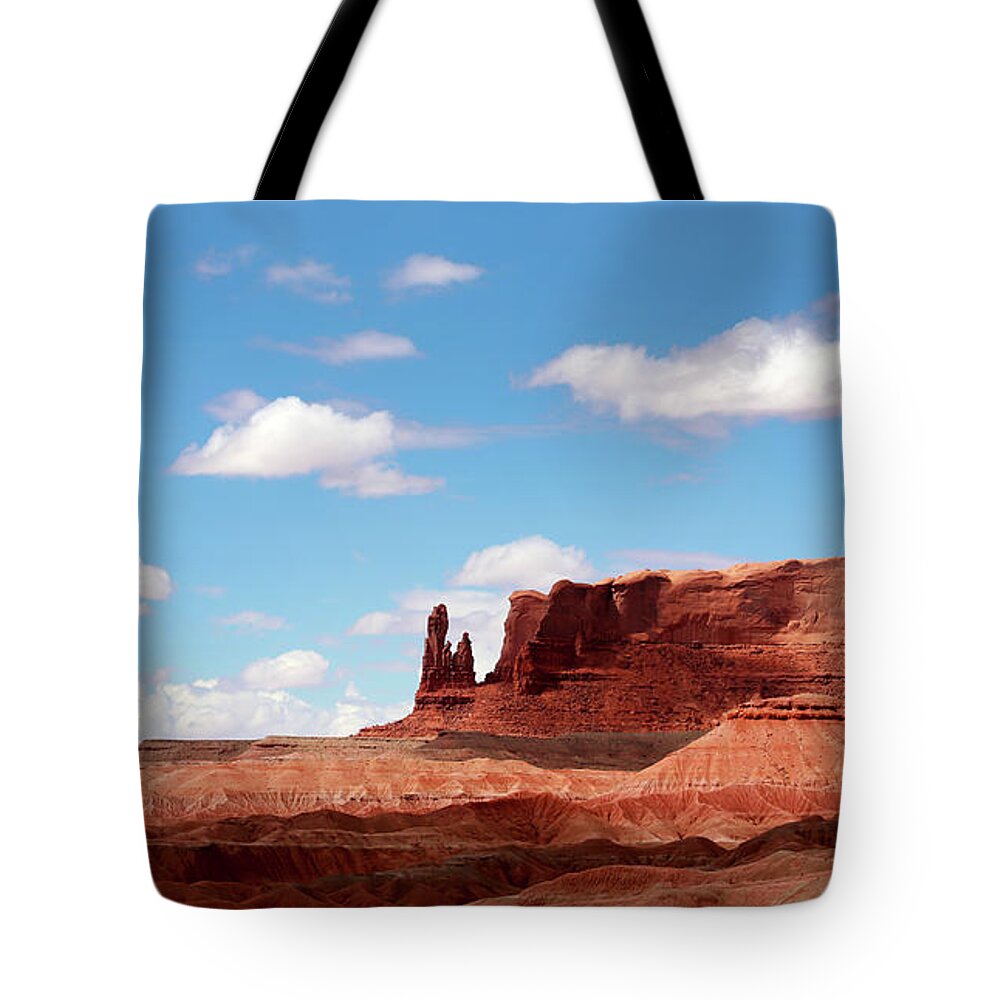 Tranquility Tote Bag featuring the photograph Butte Navajo Nation Indian Land Arizona by Virginia Star